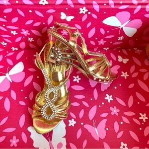 Trendy rhinestones wedges